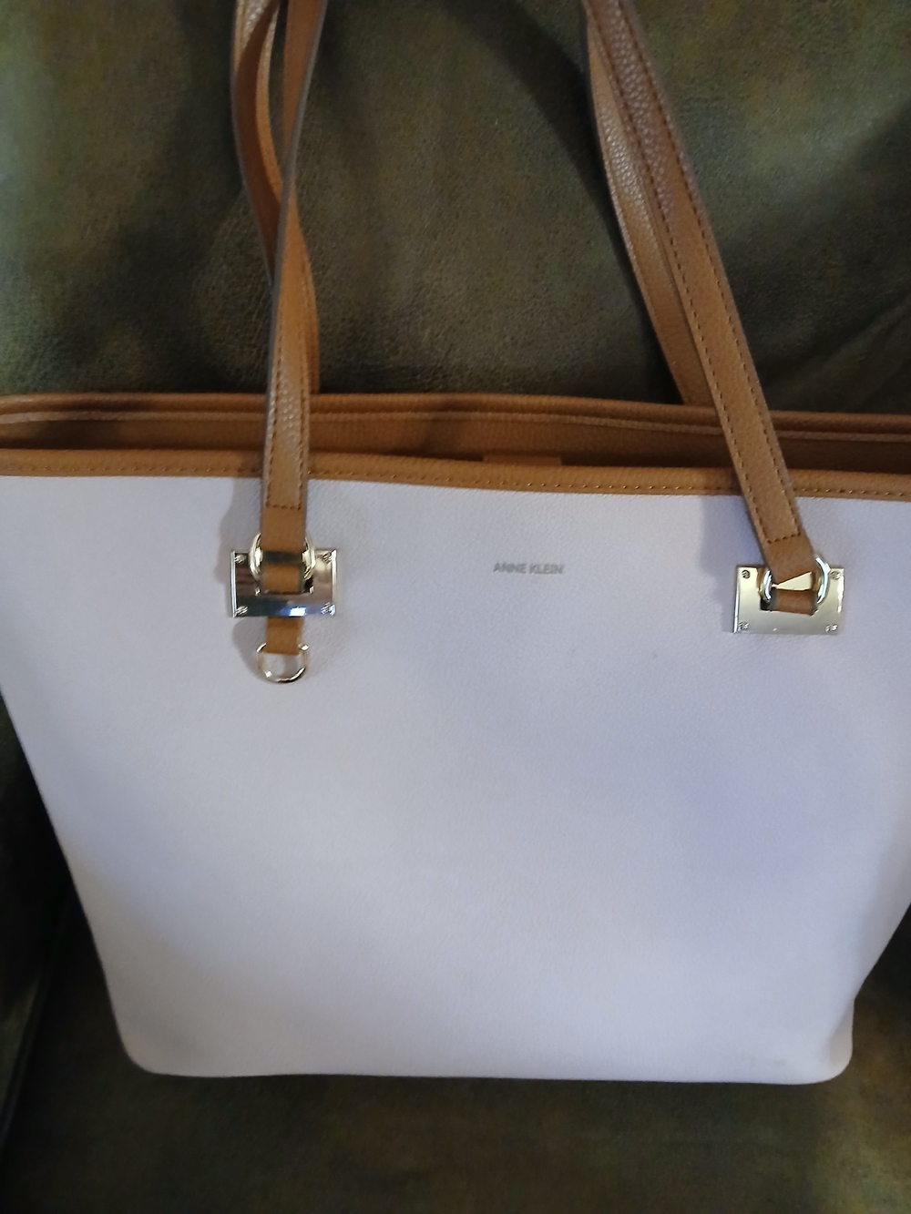 Anne Klein Pink Pebbled Leather with Gold Tone Hardware
